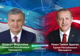 Shavkat Mirziyoyev Turkiya prezidenti bilan telefon orqali muloqot qildi фото