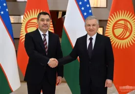 Shavkat Mirziyoyev Japarov va Erdo‘g‘on bilan uchrashdi фото