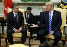 Шавкат Мирзиёев ва Дональд Трамп учрашди (видео) фото