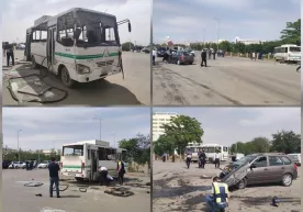 Урганч шаҳрида автобус йўловчилари ҳалок бўлди фото