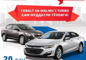 UzAuto Motors компанияси харидорларга энди Cobalt ва Malibu 2 turbo ни ҳам муддатли тўловда бермоқда фото