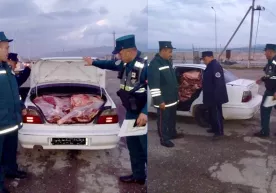 Тошкентга олиб кетилаётган 900 кг номаълум ҳайвон гўшти тўхтатиб қолинди фото