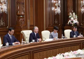 Shavkat Mirziyoyev Valdis Dombrovskis boshchiligidagi YeI delegatsiyasini qabul qildi фото