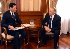 Nazarboyev Ostonada Berdimuhamedovning o‘g‘li bilan uchrashdi фото