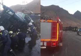 Qamchiq dovonida uchta yuk mashinasi YTHga uchrab, ulardan birida yong‘in chiqdi фото