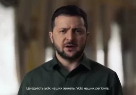 Россиядаги телеканаллардан бирида Зеленскийнинг мурожаати қўйиб эшиттирилди (видео) фото
