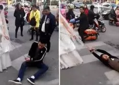 Видео: Хитойда келин куёвни занжирга боғлаб кўчада судрашди фото