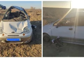 Навоийда «Matiz» йўлдан чиқиб, ағдарилиши оқибатида бир киши вафот этди фото