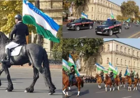 Тошкентда ҳарбий отлиқ отрядларининг Ўзбекистон давлат байроғи марши ва ярим марафон ўтказилди (фото) фото