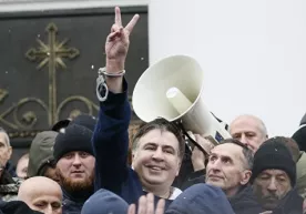 Саакашвили халқ томонидан озод этилди ва Рада олдида митинг ташкил қилди фото