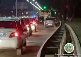 Тошкентда автобус, «Тико» ва скутер иштирокида тўқнашув содир бўлди фото