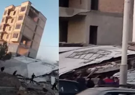 Жиззахдаги кўп қаватли уйнинг қулаши видеога тушиб қолди фото