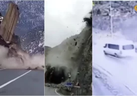 Туркияда йўловчилар тўла микроавтобус кўчки остида қолди (видео) фото