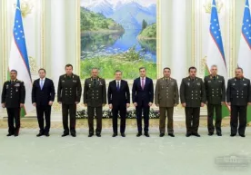 Шавкат Мирзиёев МДҲга аъзо давлатлар мудофаа вазирлари билан учрашди фото