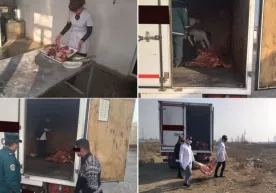Сирдарёда истеъмолга яроқсиз деб топилган 210 кг гўшт маҳсулотлари йўқ қилинди фото