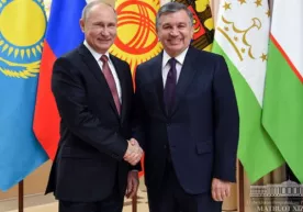 Шавкат Мирзиёев Владимир Путин билан учрашди фото