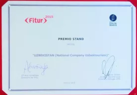 “Ўзбектуризм” МК энг йирик Fitur-2015 Халқаро сайёҳлик ярмаркасининг мукофоти билан тақдирланди фото
