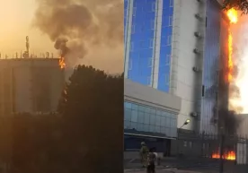 Toshkentda yana bir biznes markazida yong‘in chiqdi (Video) фото