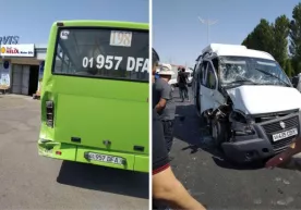 Toshkentda ikkita yo‘lovchi avtobusi ishtirokida YTH sodir bo‘ldi фото