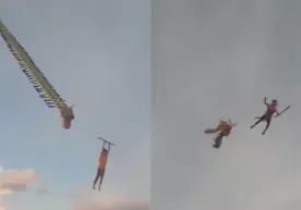Indoneziyada varrak maktab o‘quvchisini uchirib ketdi (video) фото