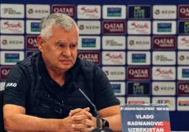 O‘zbekiston terma jamoasining Qatarga qarshi o‘yin oldi matbuot anjumani фото