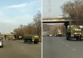 Олмаотага карантин сабабли ҳарбий техника киритилди (видео) фото