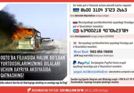 Xayriyada hozircha 320 million so‘m pul yig‘ildi. Qaysi davlatdan qancha ehson keldi? фото