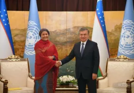 Shavkat Mirziyoyev Xitoyda BMT Bosh kotibi o‘rinbosarini qabul qildi фото