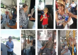 Toshkent shahri avtobuslarida yo‘lovchilarga suv taklif qilinmoqda фото