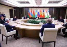 МДҲ Давлат раҳбарлари бир стол атрофида (фото) фото