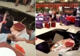 Xitoyda to‘y vaqtida mehmonlarni “yer yutib yubordi” (Video) фото