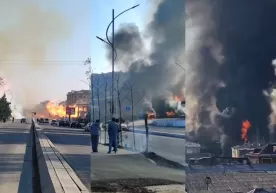 Фарғонадаги автомобилларга ёнилғи қуйиш шохобчасида ёнғин юз берди фото