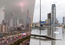 Дубайда кучли жала туфайли сув тошқини юз берди, самолётлар парвози тўхтатилди фото