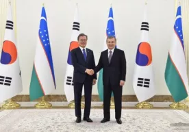 O‘zbekiston va Koreya Respublikasi o‘rtasida hujjatlar imzolash marosimi bo‘lib o‘tmoqda (video) фото