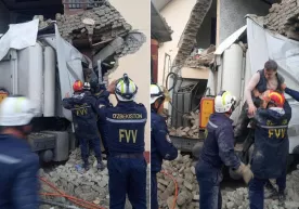Farg‘onada yuk mashinasi uyni buzib kirib ketdi фото
