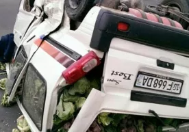 Карам билан тўлдирилган Damas «Фарҳод» бозори яқинида аварияга учради фото