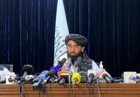 «Tolibon» Afg‘onistonda hokimiyat tepasiga kelganidan keyin birinchi marta matbuot anjumani o‘tkazdi фото