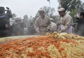 Dushanbedagi festivalda oshni ketmon bilan suzishdi (video) фото