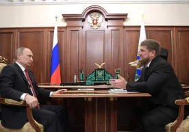 Владимир Путин Москвада Чеченистон раҳбари Рамзан Қодиров билан учрашди фото