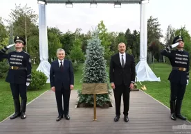 Шавкат Мирзиёев ва Илҳом Алиев кўчат ўтқаздилар (фото) фото