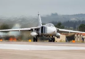 Сурияда Россияга тегишли «Су-24» самолёти ҳалокатга учради фото