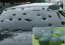 Испанияда теннис коптокчаси ҳажмида дўл ёғди фото