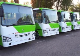 O‘zbekistonda ishlab chiqarilgan Isuzu avtobuslari Bishkek ko‘chalarida qatnay boshladi фото