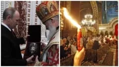 Rossiya patriarxi Kirill Putinga Pasxa munosabati bilan dekorativ pasxa tuxumlarini sovg‘a qildi фото