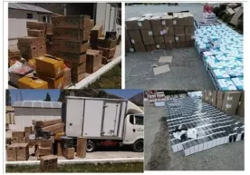 Ноқонуний товарлар ортилган юк машинаси тўхтатиб қолинди фото