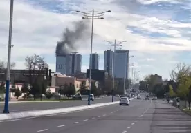 Toshkentdagi IT park binosida yong‘in yuz berdi (video) фото