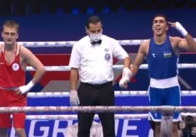 Abdumalik Xalakov rossiyalik bokschini mag‘lub etdi va yarimfinalga chiqdi! фото