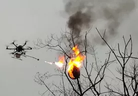 Xitoyda ari inlari ognemyotga ega dron yordamida yo‘q qilinmoqda (video) фото