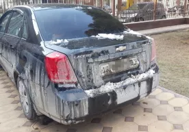 Ўзбекистон туманида қарздорнинг Lacetti'си хатланди фото