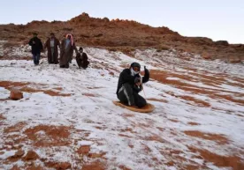 Saudiya Arabistonida qor yog‘di (foto) фото